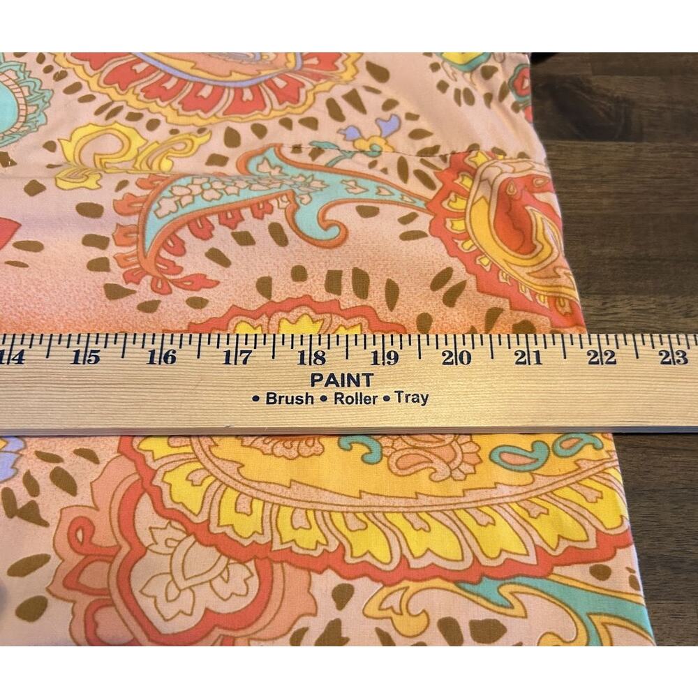 EUC Caroline Long LTD 100% Cotton Paisley Boho Peasant Split-Neck Tunic-Size 10 - Picture 7 of 10